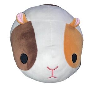 Jumbo 16" Guinea Pig Squish Plush - Tri-Color Brown & Ginger - Soft Cuddle Toy